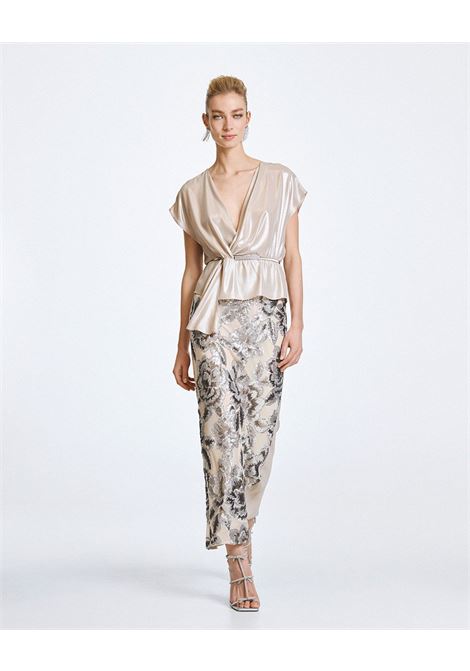 Gonna Midi con ricamo floreale di paillettes ACCESS fashion | 63-6027-203SILVER