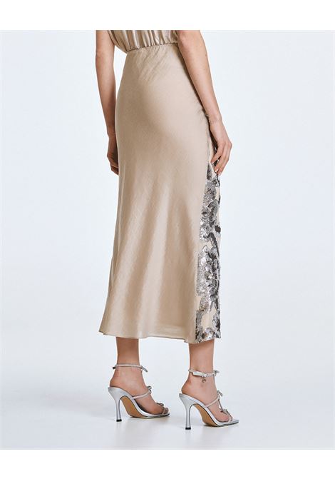 Gonna Midi con ricamo floreale di paillettes ACCESS fashion | 63-6027-203SILVER