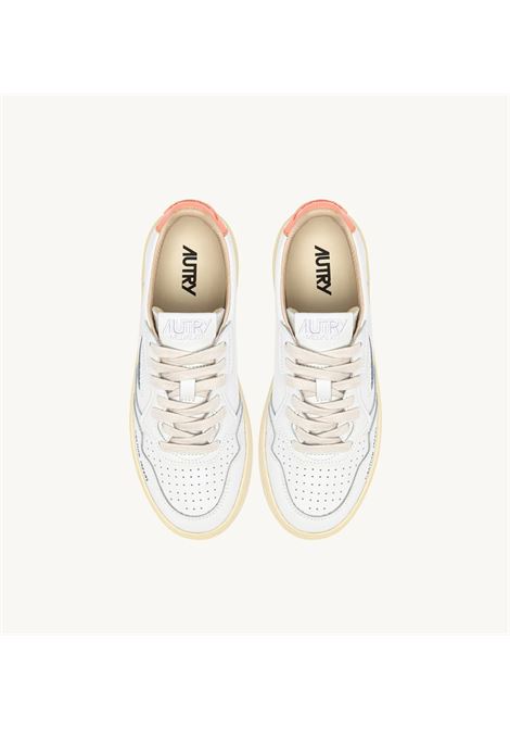 SNEAKERS MEDALIST LOW IN PELLE BIANCA E PEACH PINK AUTRY | AULW DL03BIANCO PEACH
