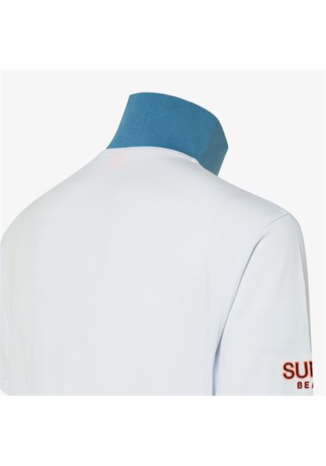 Polo con sottocollo a contrasto in piquet di cotone bIANCO AX SUN68 | A36150141 01