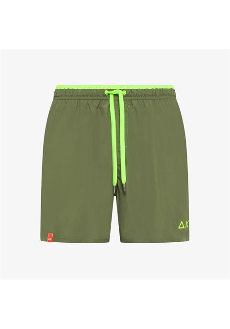 Shorts mare in nylon verde militare