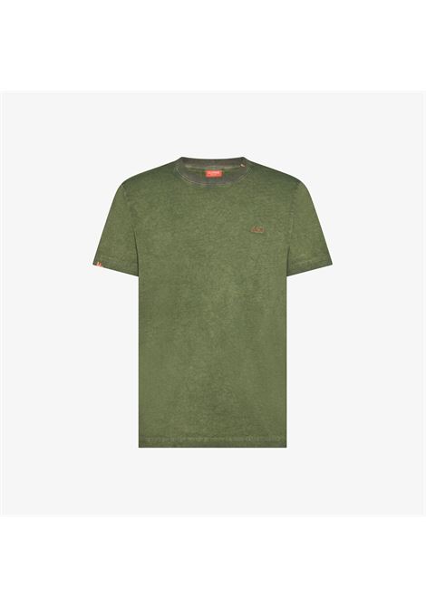T-shirt in jersey di cotone verde scuro