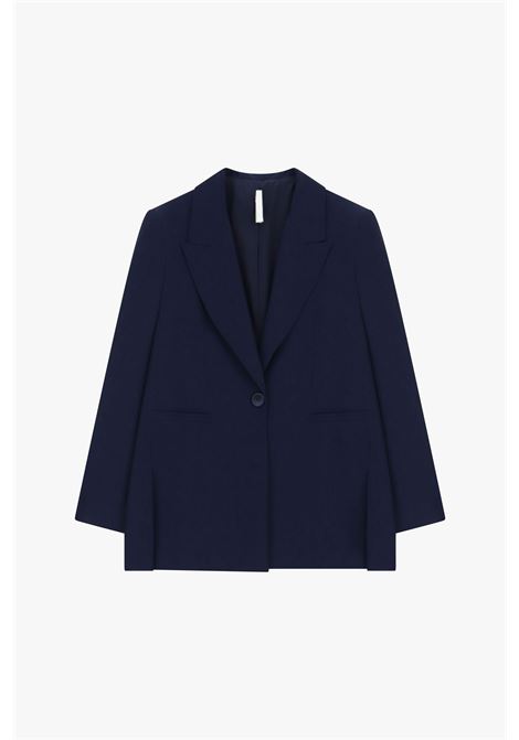 Blazer monopetto con tasche a filetto