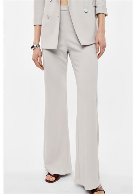 pantaloni flare sartoriali vita alta pinces