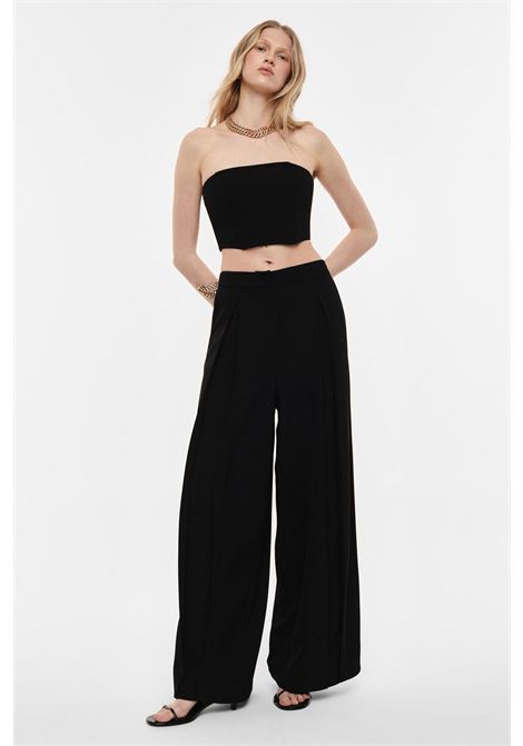 Pantaloni palazzo a vita alta con pieghe IMPERIAL | P6J8LHXNERO