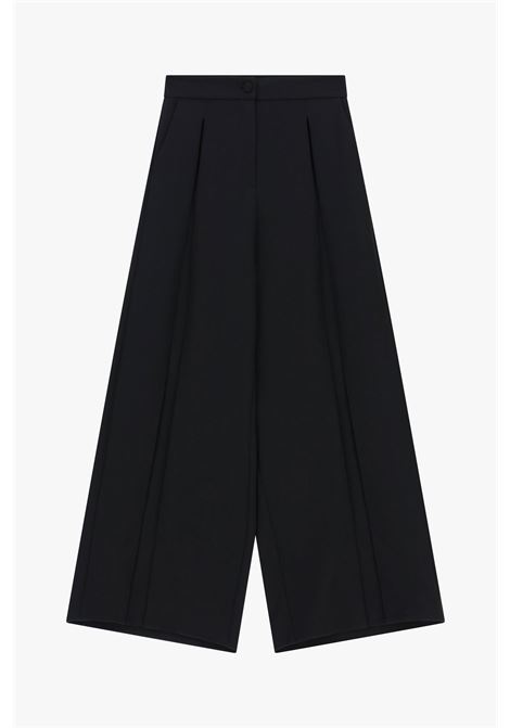 Pantaloni palazzo a vita alta con pieghe IMPERIAL | P6J8LHXNERO