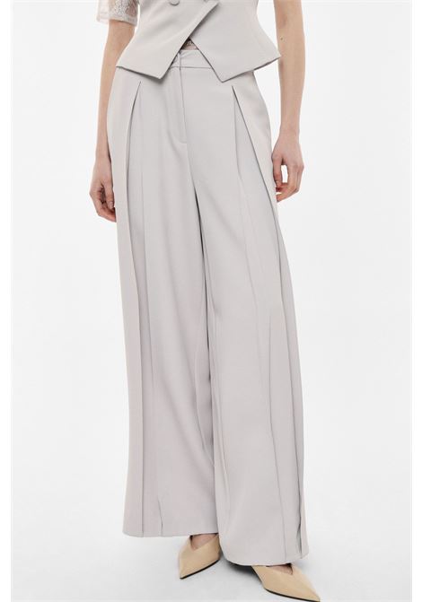Pantaloni palazzo a vita alta con pieghe IMPERIAL | P6J8LHXPERLA