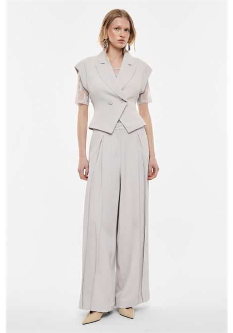 Pantaloni palazzo a vita alta con pieghe IMPERIAL | P6J8LHXPERLA