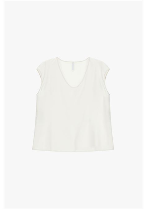 Top ampio scollo a v senza maniche