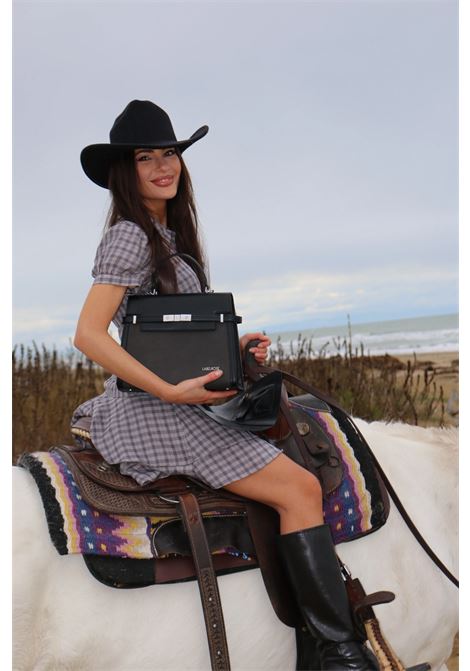 Borsa a mano GRACE SUEDE MEDIUM - BLACK LABEL ROSE | GRACE SUEDE MEDIUMBLACK SILVER