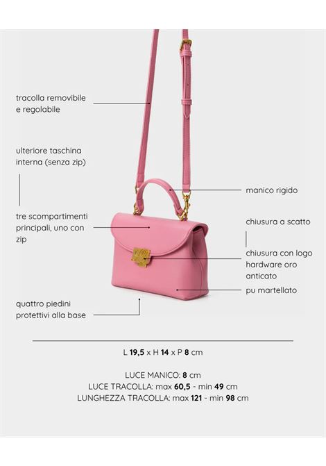 Borsa a mano LESLIE - TAFFY PINK LABEL ROSE | LESLIETAFFY PINK