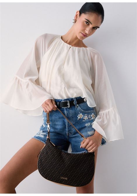 Borsa a spalla media jacquard