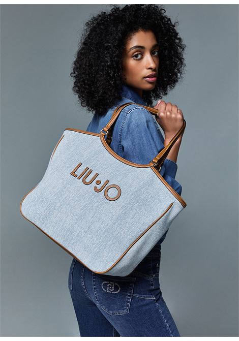 Borsa tote grande in denim