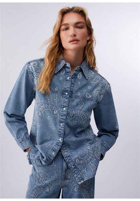 Camicia in denim con ricami LIUJO | UA6145D031379016