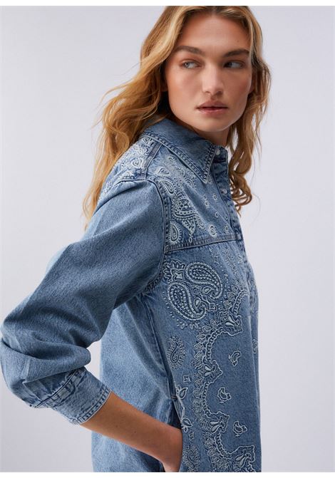 Camicia in denim con ricami LIUJO | UA6145D031379016