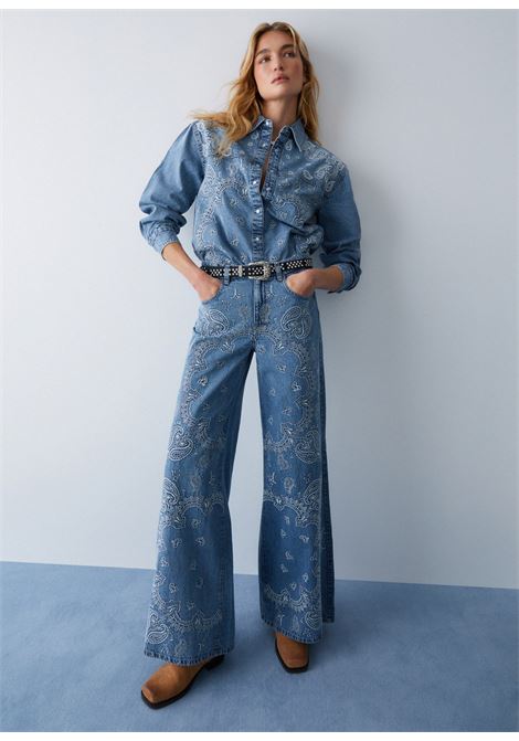 Jeans flare con ricami LIUJO | UA6147D031379016