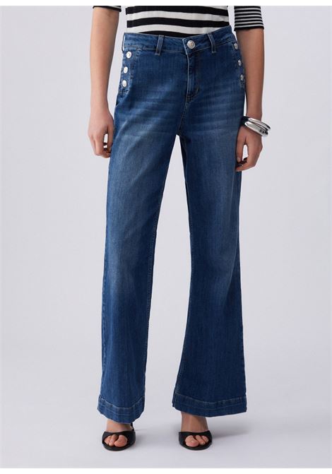 Jeans flare a vita alta con bottoni LIUJO | UA6162D027578988