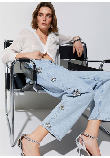 Jeans straight con ricami gioiello LIUJO | UA6196D485479019