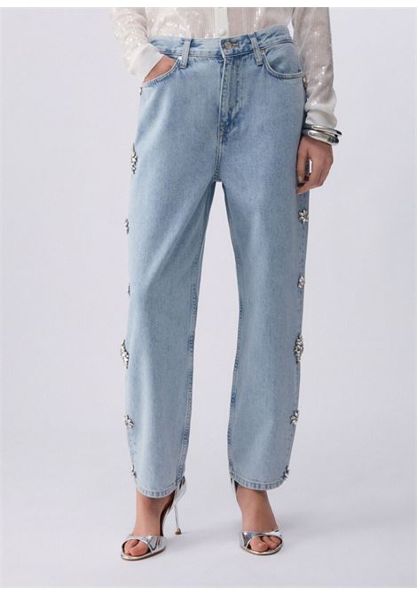 Jeans straight con ricami gioiello LIUJO | UA6196D485479019