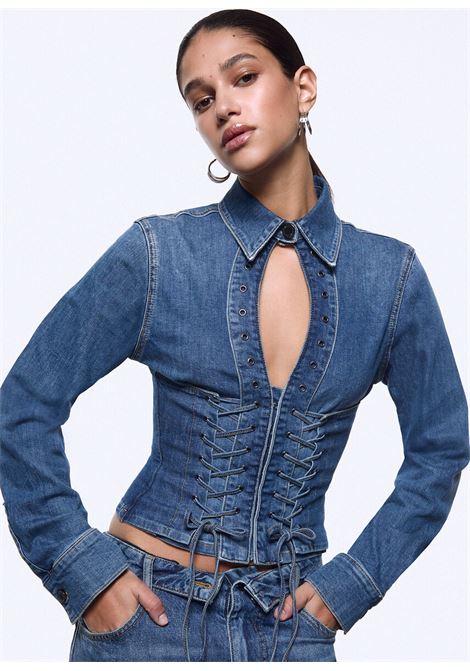 Camicia in denim con stringhe LIUJO | UA6507 D039979157