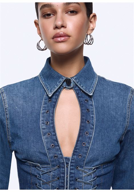 Camicia in denim con stringhe LIUJO | UA6507 D039979157