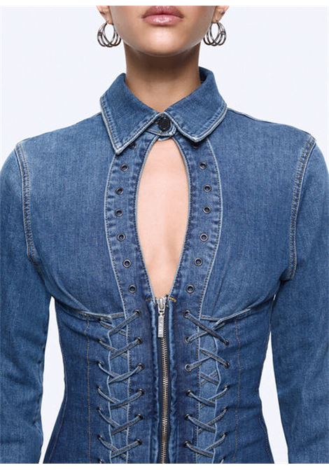 Abito corto in denim con stringhe LIUJO | UA6508 D039979157