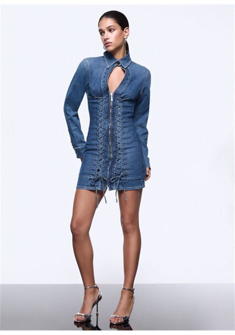 Abito corto in denim con stringhe LIUJO | UA6508 D039979157