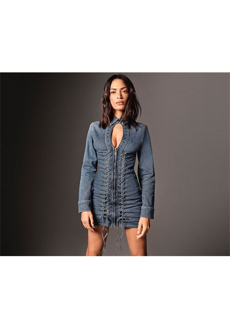 Abito corto in denim con stringhe LIUJO | UA6508 D039979157