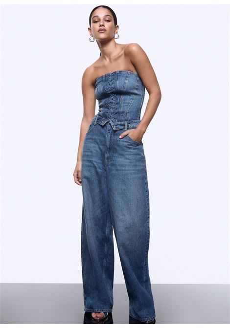 Jeans baggy con stringhe LIUJO | UA6510 D040079157