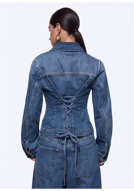 Giacca in denim con stringhe LIUJO | UA6511 D040079157