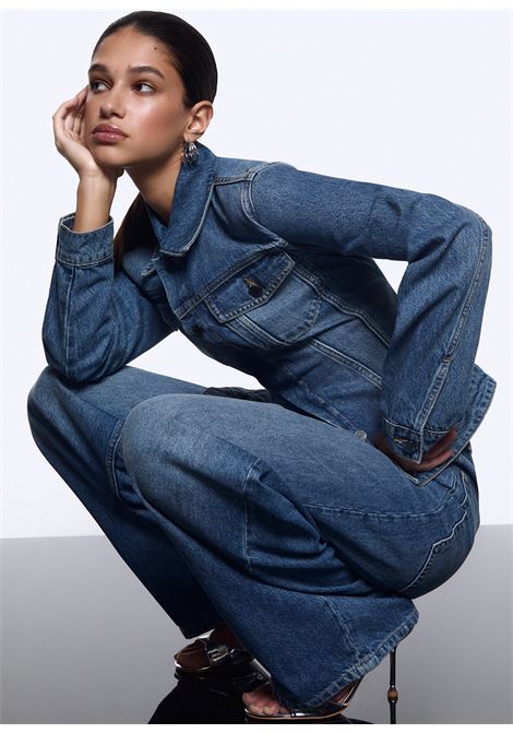 Giacca in denim con stringhe LIUJO | UA6511 D040079157