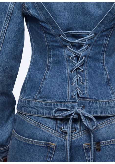 Giacca in denim con stringhe LIUJO | UA6511 D040079157