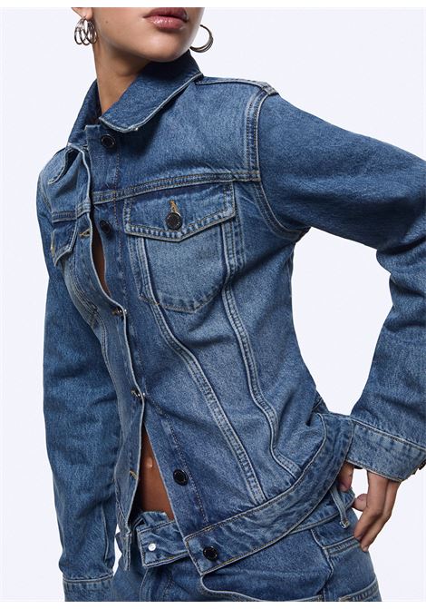 Giacca in denim con stringhe LIUJO | UA6511 D040079157