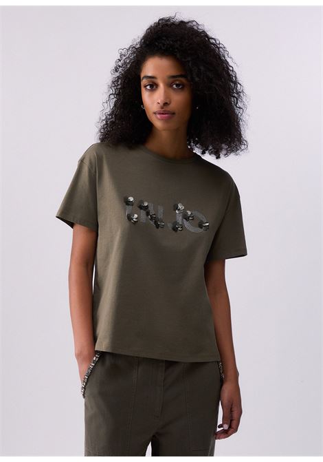 T-shirt con applicazioni gioiello LIUJO | WA6238JS923P9330