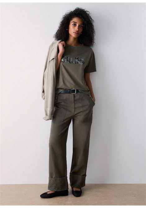 T-shirt con applicazioni gioiello LIUJO | WA6238JS923P9330