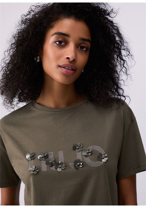 T-shirt con applicazioni gioiello LIUJO | WA6238JS923P9330