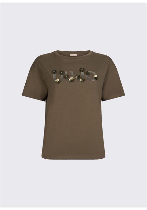 T-shirt con applicazioni gioiello LIUJO | WA6238JS923P9330