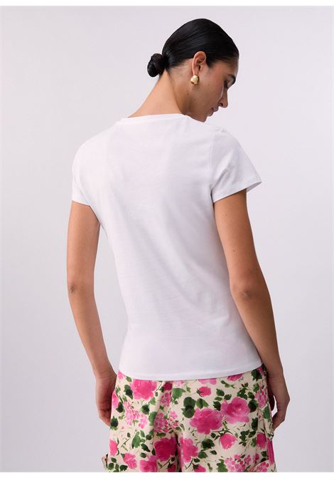 T-shirt con stampa e strass LIUJO | WA6493JS923P9603