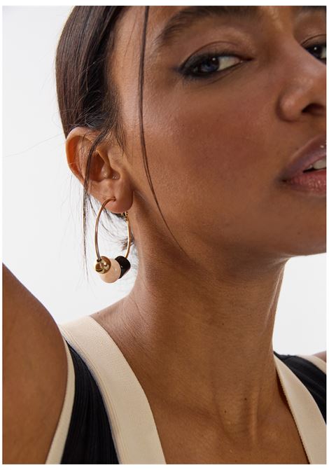 Pendiente aro con detalles acrílicos multicolor LOLA CASADEMUNT | LS2603028NERO