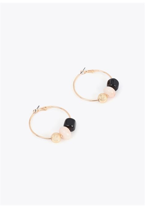 Pendiente aro con detalles acrílicos multicolor LOLA CASADEMUNT | LS2603028NERO