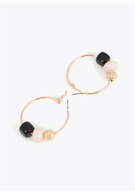 Pendiente aro con detalles acrílicos multicolor LOLA CASADEMUNT | LS2603028NERO