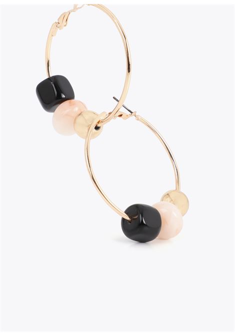 Pendiente aro con detalles acrílicos multicolor LOLA CASADEMUNT | LS2603028NERO