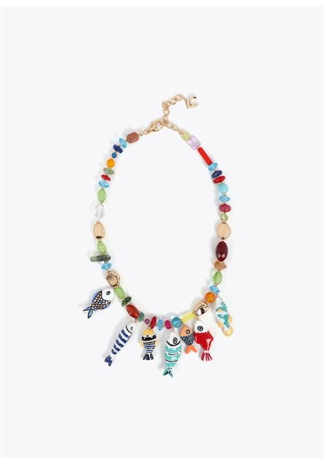 Collare cristales multicolor con charms de peces LOLA CASADEMUNT | LS2603059MULTICOLOR