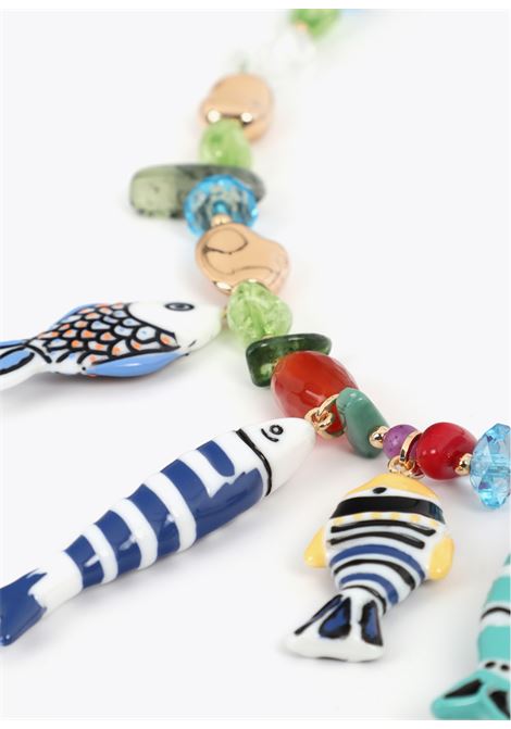 Collare cristales multicolor con charms de peces LOLA CASADEMUNT | LS2603059MULTICOLOR