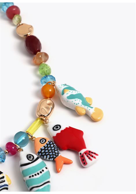 Collare cristales multicolor con charms de peces LOLA CASADEMUNT | LS2603059MULTICOLOR