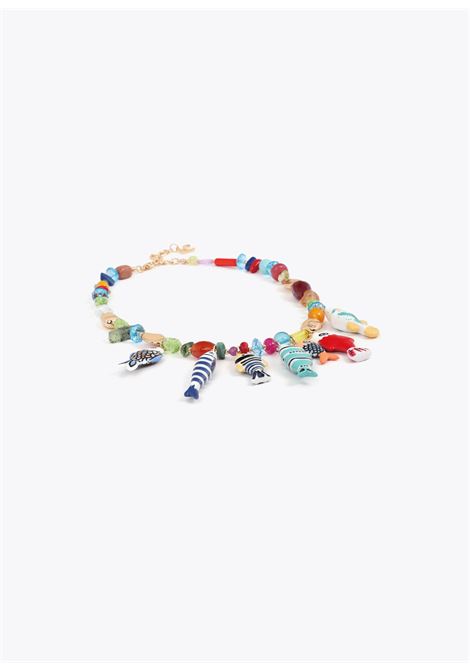 Collare cristales multicolor con charms de peces LOLA CASADEMUNT | LS2603059MULTICOLOR