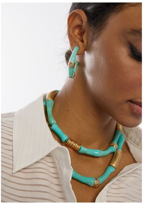 Orecchini ad anello effetto bambù LOLA CASADEMUNT | LS2603066AZAUL