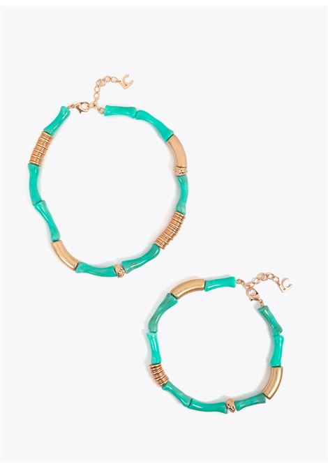 Confezione collane con parti metalliche effetto bambù LOLA CASADEMUNT | LS2603068AZUL