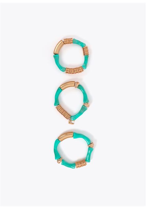 Bracciali elastici con pezzi di effetti di bambù LOLA CASADEMUNT | LS2603070AZUL