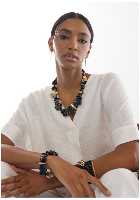 Collana acrilica combinata con parti in metallo LOLA CASADEMUNT | LS2603076NERO